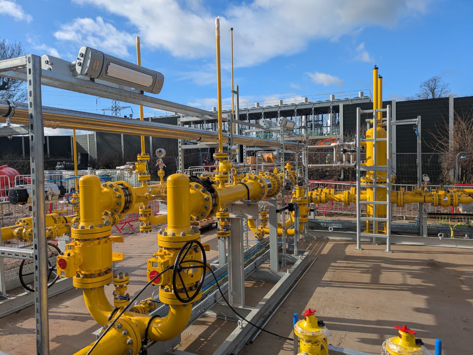 Yellow gas AGI installation with valve manifolds and instrumentation